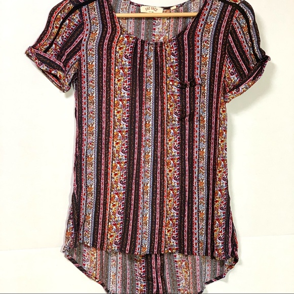 FatFace Boho Striped Short-Sleeve Top